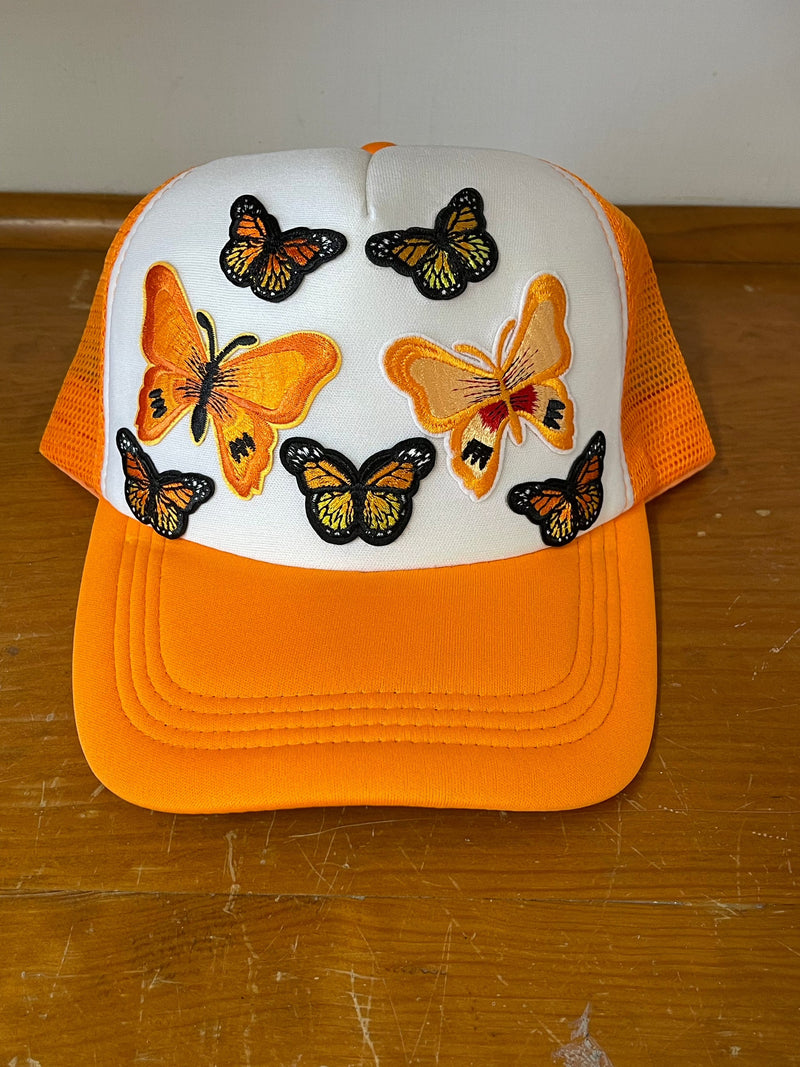 Orange Butterfly Trucker Hat Orange Butterfly Trucker Hat Old Skool Boutique