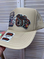 Take a Shot Beautiful Khaki Trucker Hat Old Skool Boutique