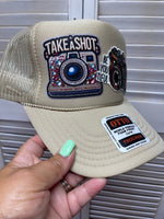 Take a Shot Beautiful Khaki Trucker Hat Take a Shot Beautiful Khaki Trucker Hat Old Skool Boutique