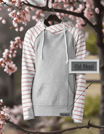 Ladies Stripe Double Hood Pullover - Heather Grey Ladies Stripe Double Hood Pullover - Heather Grey Park Bench Apparel