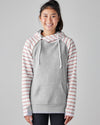 Ladies Stripe Double Hood Pullover - Heather Grey Ladies Stripe Double Hood Pullover - Heather Grey Park Bench Apparel