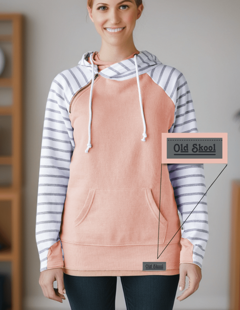 Ladies Stripe Double Hood Pullover - Rose Sand Ladies Stripe Double Hood Pullover - Rose Sand Park Bench Apparel