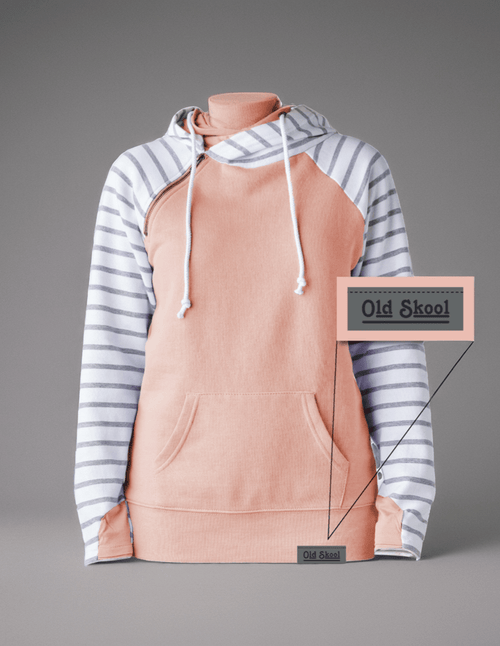 Ladies Stripe Double Hood Pullover - Rose Sand Ladies Stripe Double Hood Pullover - Rose Sand Park Bench Apparel
