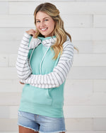 Ladies Stripe Double Hood Pullover - Seaglass Ladies Stripe Double Hood Pullover - Seaglass Park Bench Apparel