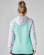 Ladies Stripe Double Hood Pullover - Seaglass Ladies Stripe Double Hood Pullover - Seaglass Park Bench Apparel