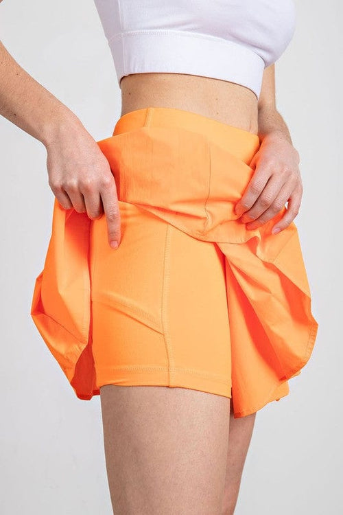 Highlight Orange Active Pleat Tennis Skort Rae Mode