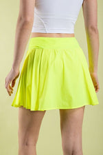 Highlight Yellow Active Pleat Tennis Skort Rae Mode