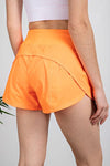 NEON ORANGE STRETCH WOVEN 2 IN 1 ACTIVE SHORTS Rae Mode