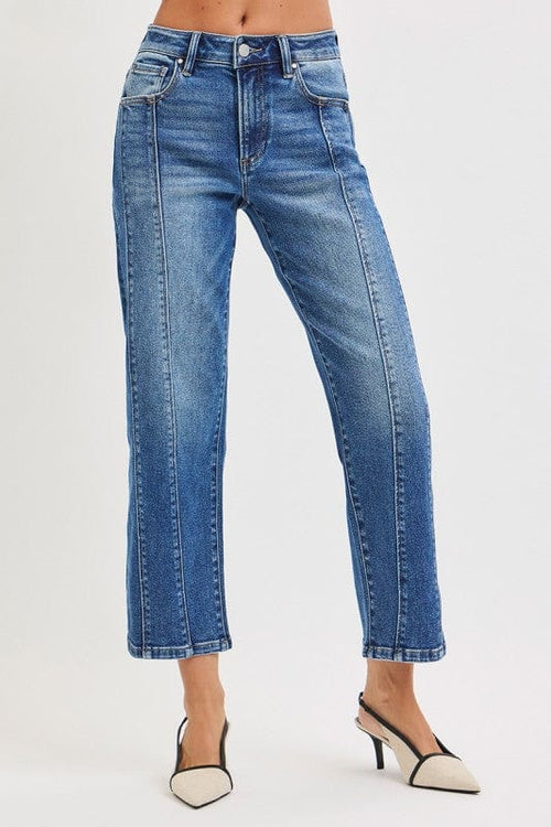 High Rise Crop Straight Leg Jeans High Rise Crop Straight Leg Jeans Risen Jeans