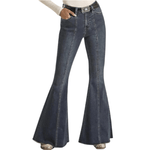 High Rise Extra Stretch Frayed Hem Bell Bottom Jeans High Rise Extra Stretch Frayed Hem Bell Bottom Jeans Rock & Roll Denim