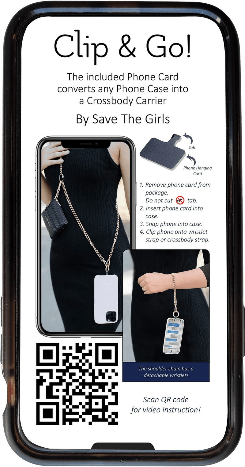 Clip & Go Chain w/ Zippered Pouch - Gold Save The Girls