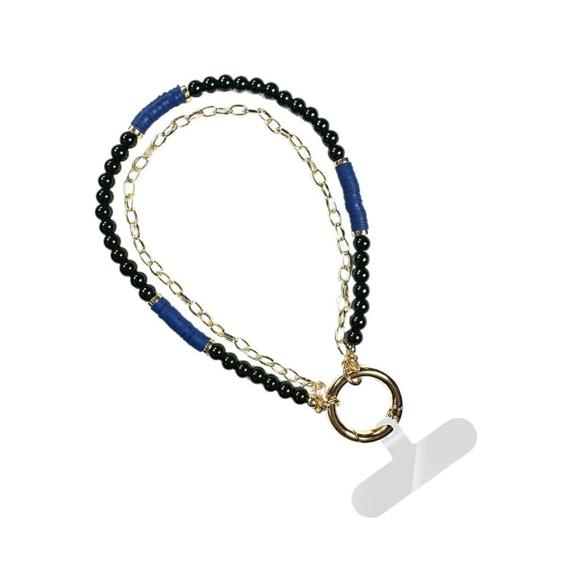 Clip & Go Double Strand Beaded Wristlet Clip & Go Double Strand Beaded Wristlet Save The Girls Gold Chain w/Blue & Black Beads
