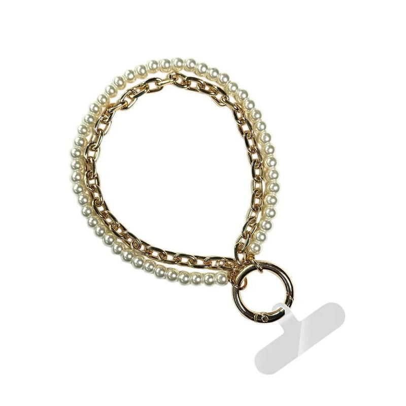 Clip & Go Double Strand Beaded Wristlet Clip & Go Double Strand Beaded Wristlet Save The Girls Gold Chain w/Pearl Beads