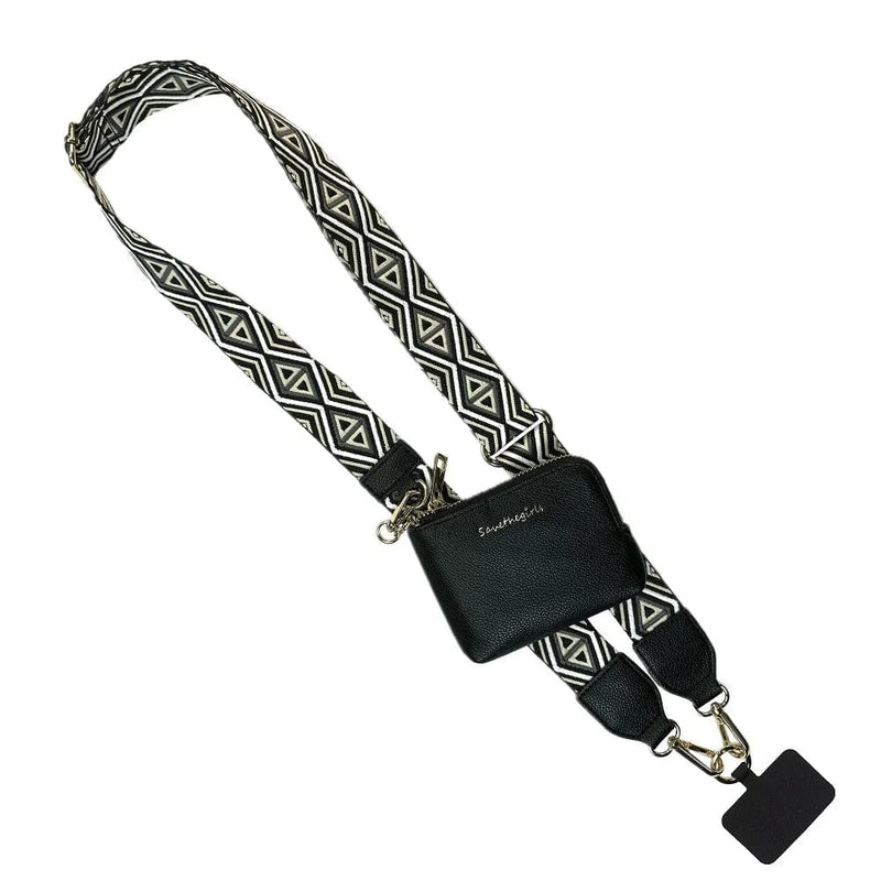 Clip & Go Strap w/ RFID Pouch Diamond Pattern Clip & Go Strap w/ RFID Pouch Diamond Pattern Save The Girls Black
