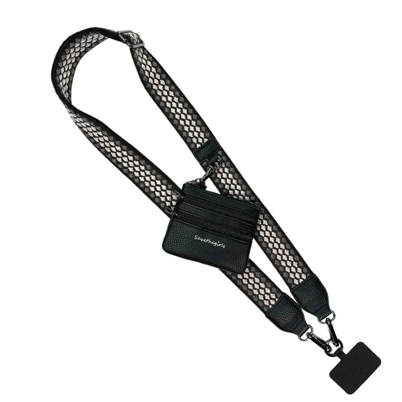 Clip & Go Strap w/ Zippered Pouch -  Fun Dots Clip & Go Strap w/ Zippered Pouch -  Fun Dots Save The Girls Black