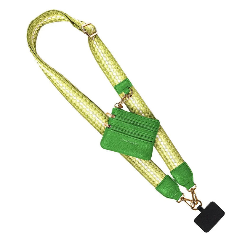 Clip & Go Strap w/ Zippered Pouch -  Fun Dots Clip & Go Strap w/ Zippered Pouch -  Fun Dots Save The Girls Green
