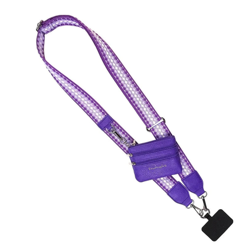 Clip & Go Strap w/ Zippered Pouch -  Fun Dots Clip & Go Strap w/ Zippered Pouch -  Fun Dots Save The Girls Purple