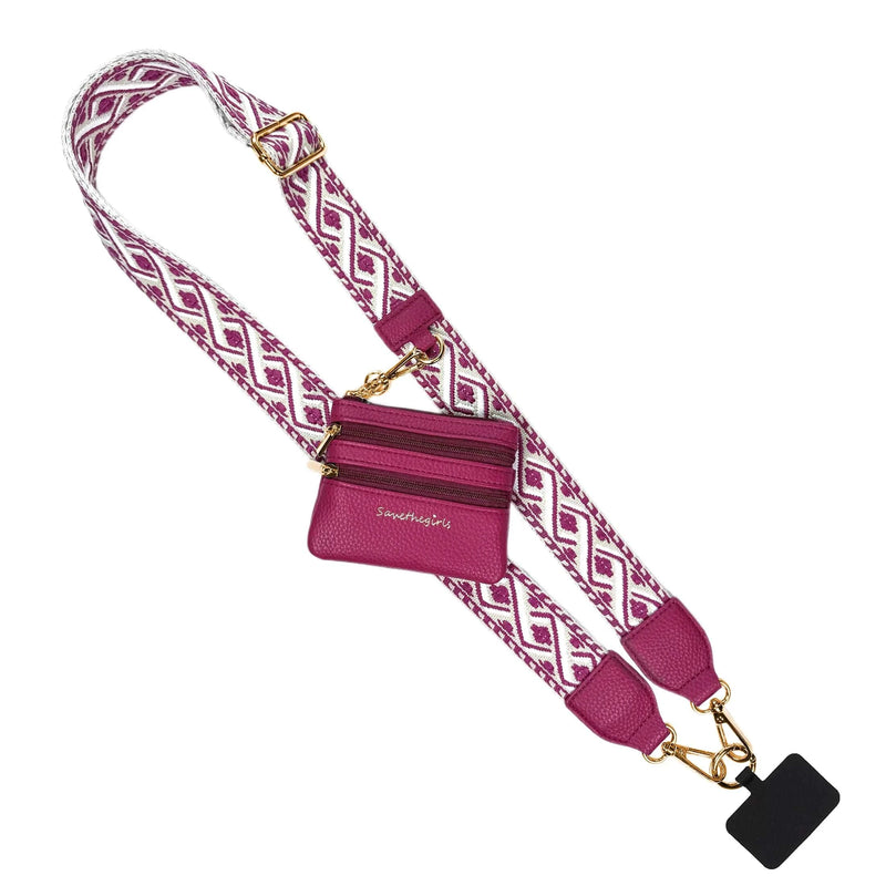 Clip & Go Strap w/ Zippered Pouch XOXO Clip & Go Strap w/ Zippered Pouch XOXO Save The Girls Boysenberry