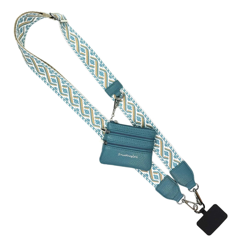Clip & Go Strap w/ Zippered Pouch XOXO Clip & Go Strap w/ Zippered Pouch XOXO Save The Girls Peacock Blue