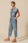 Belted Washed Denim Cargo Jumpsuit Belted Washed Denim Cargo Jumpsuit So Me Jumpsuit