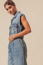 Belted Washed Denim Cargo Jumpsuit Belted Washed Denim Cargo Jumpsuit So Me Jumpsuit