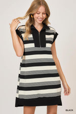 Striped Johnny Collar Mini Dress Striped Johnny Collar Mini Dress Umgee