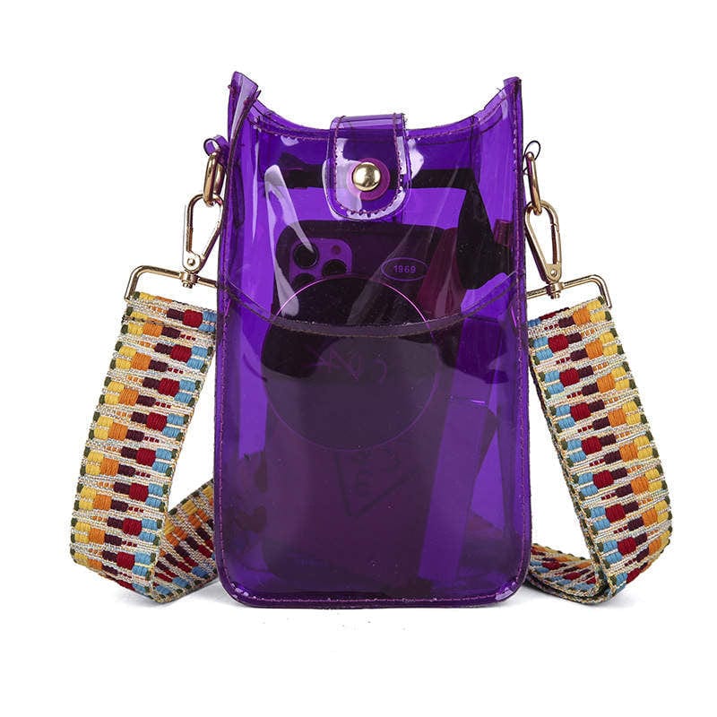 Colorful Clear Mobile Phone Bag Colorful Clear Mobile Phone Bag vendor-unknown Purple