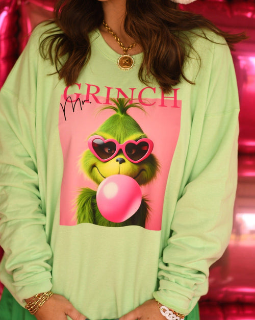 Mr Grinch Pink Bubblegum Sweatshirt Mr Grinch Pink Bubblegum Sweatshirt vendor-unknown