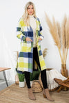 Navy & Lime Plaid Oversized Duster Shacket Navy & Lime Plaid Oversized Duster Shacket vendor-unknown