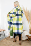 Navy & Lime Plaid Oversized Duster Shacket Navy & Lime Plaid Oversized Duster Shacket vendor-unknown