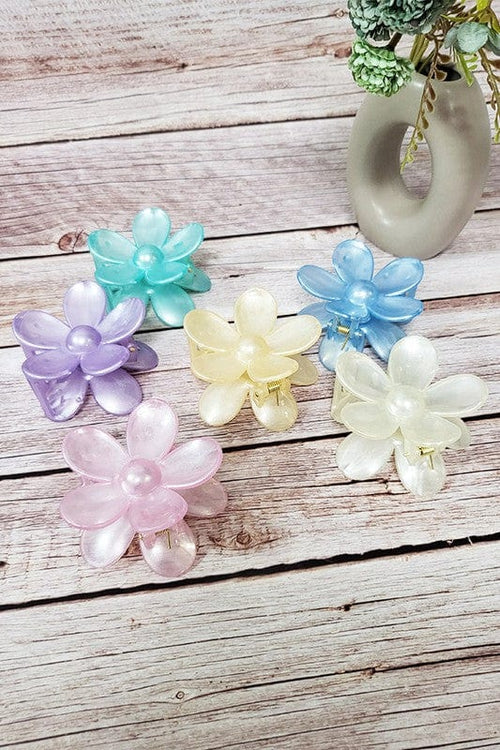 Pearl Effect Jelly Color Daisy Flower Hair Clip vendor-unknown