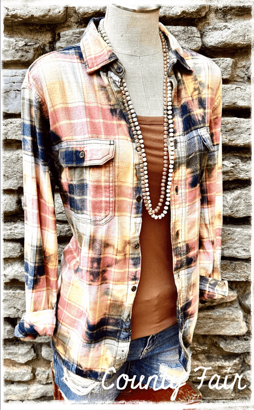 County Fair Distressed Flannel Whiskey Wrangler