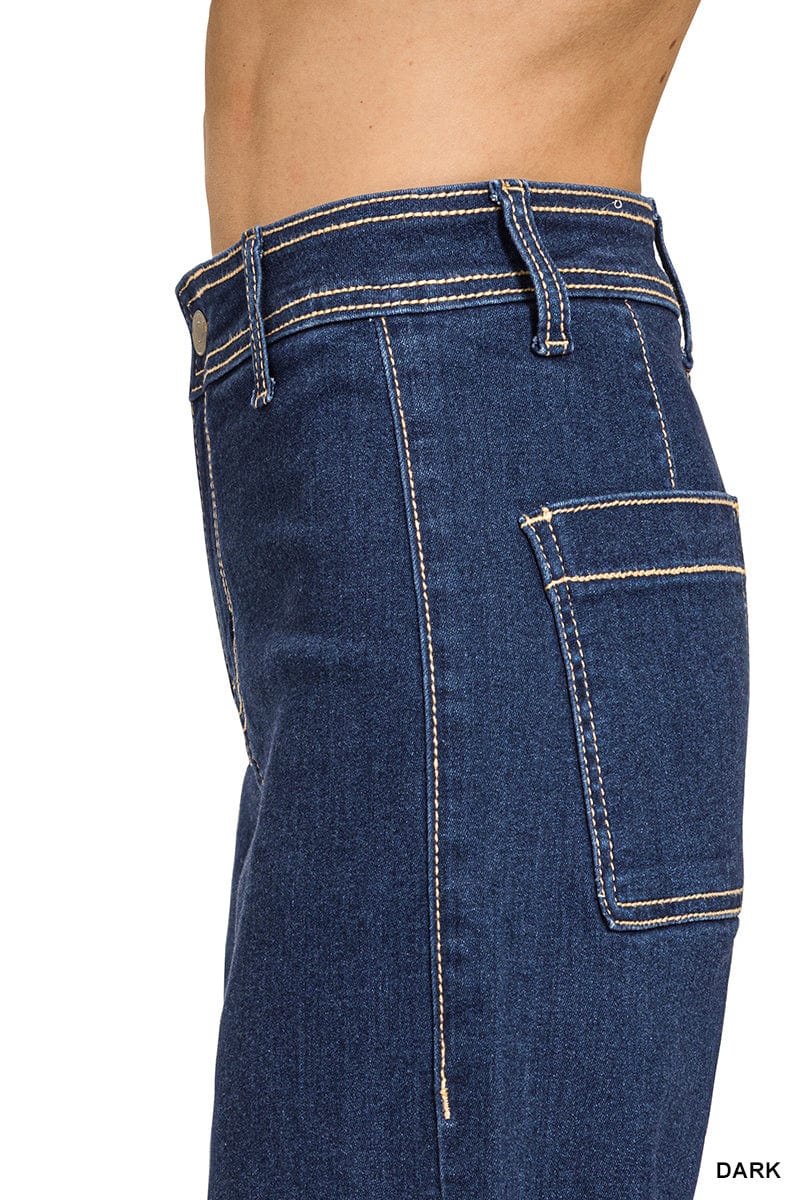 Dark Straight Leg Denim Jeans Dark Straight Leg Denim Jeans Zenana