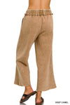 Deep Camel Acid Wash Fleece Palazzo Sweatpants Deep Camel Acid Wash Fleece Palazzo Sweatpants Zenana