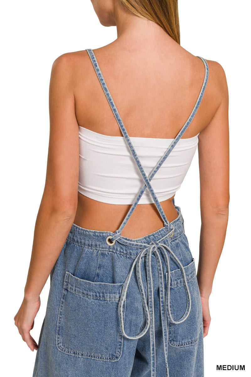 Denim Medium Washed Wide Leg Overalls Denim Medium Washed Wide Leg Overalls Zenana