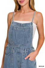 Denim Medium Washed Wide Leg Overalls Denim Medium Washed Wide Leg Overalls Zenana
