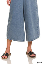 Denim Medium Washed Wide Leg Overalls Denim Medium Washed Wide Leg Overalls Zenana