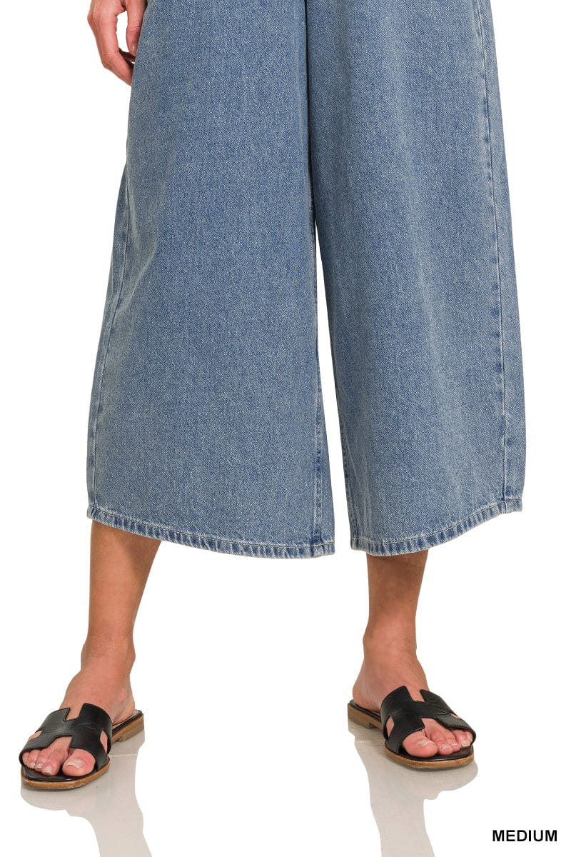 Denim Medium Washed Wide Leg Overalls Denim Medium Washed Wide Leg Overalls Zenana