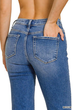 Distressed Hem Denim Jeans Distressed Hem Denim Jeans Zenana