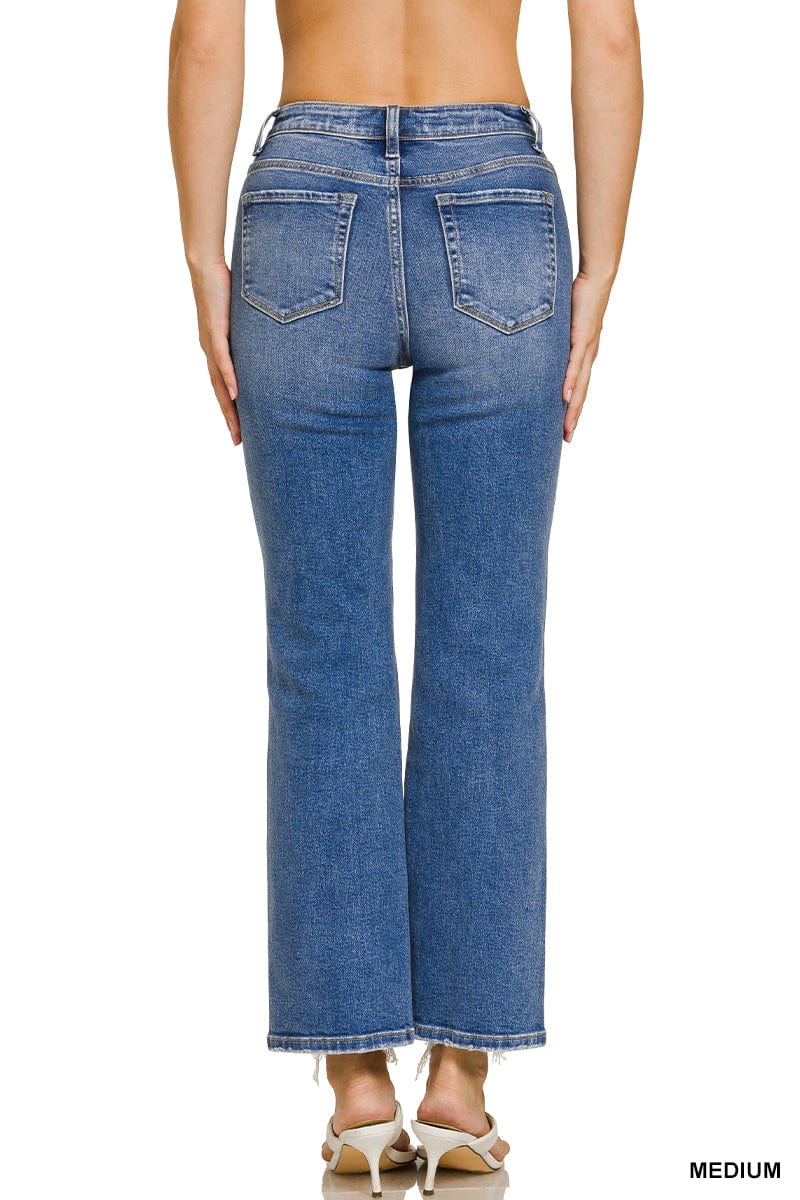 Distressed Hem Denim Jeans Distressed Hem Denim Jeans Zenana