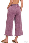 Eggplant Acid Wash Fleece Palazzo Sweatpants Eggplant Acid Wash Fleece Palazzo Sweatpants Zenana