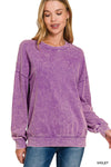 French Terry Washed Round Neck Sweatshirt French Terry Washed Round Neck Sweatshirt Zenana