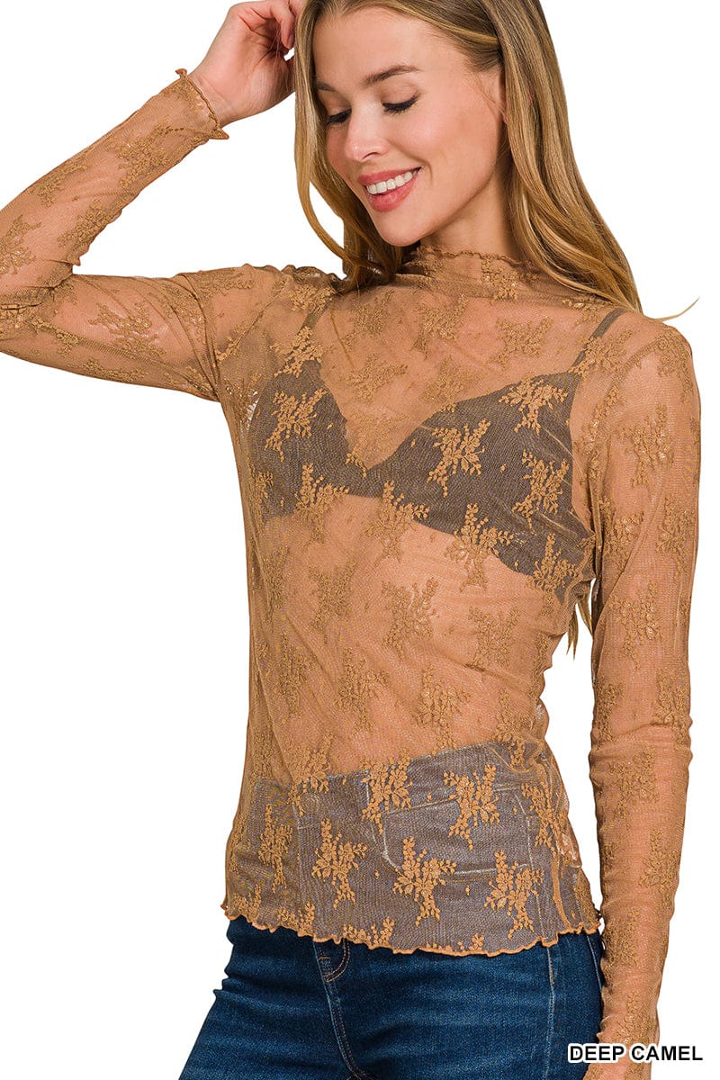 Lace Long Sleeve Layering Top Lace Long Sleeve Layering Top Zenana