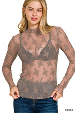 Lace Long Sleeve Layering Top Lace Long Sleeve Layering Top Zenana