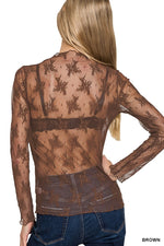 Lace Long Sleeve Layering Top Lace Long Sleeve Layering Top Zenana