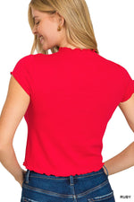 Lettuce Trimmed Cropped Short Sleeve Tee Lettuce Trimmed Cropped Short Sleeve Tee Zenana