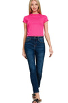 Lettuce Trimmed Cropped Short Sleeve Tee Lettuce Trimmed Cropped Short Sleeve Tee Zenana