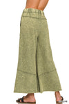 LIGHT OLIVE EXPOSED-SEAM FLARE HEM PANTS LIGHT OLIVE EXPOSED-SEAM FLARE HEM PANTS Zenana