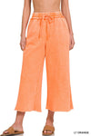 Light Orange Acid Wash Fleece Palazzo Sweatpants Light Orange Acid Wash Fleece Palazzo Sweatpants Zenana