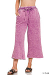 Light Plum Acid Wash Fleece Palazzo Sweatpants Light Plum Acid Wash Fleece Palazzo Sweatpants Zenana